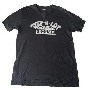 SUPREME Rap A Lot Records Black Silver Tee Shirt Large Pre‎ Shrunk Cotton 2017